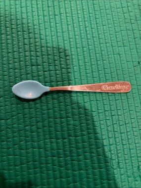 Vintage Gerber Stainless Handle Baby Spoon with Light Blue Silicone Tip